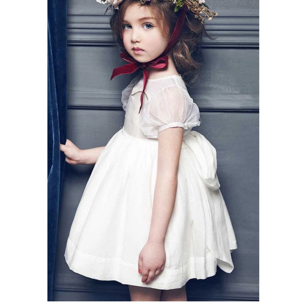 NWT Love by Nellystella Girls 3 Yrs (Small ~2?) White Cotton/Silk Event Dress